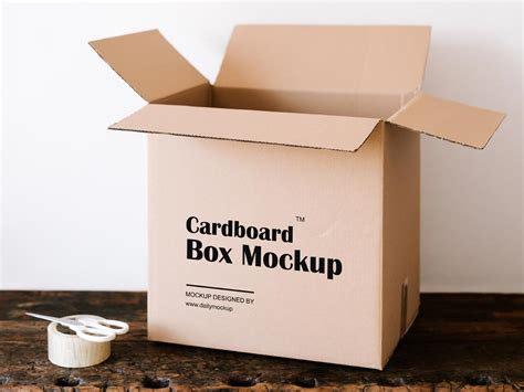 card box smart object|Free Cardboard Box Mockups .